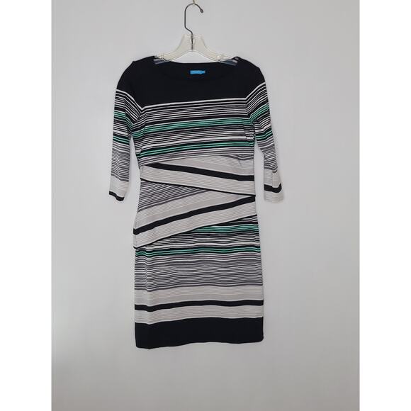 J. McLaughlin Nicola Dress Catalina Cloth Striped Black Layered Women XS - Picture 9 of 14